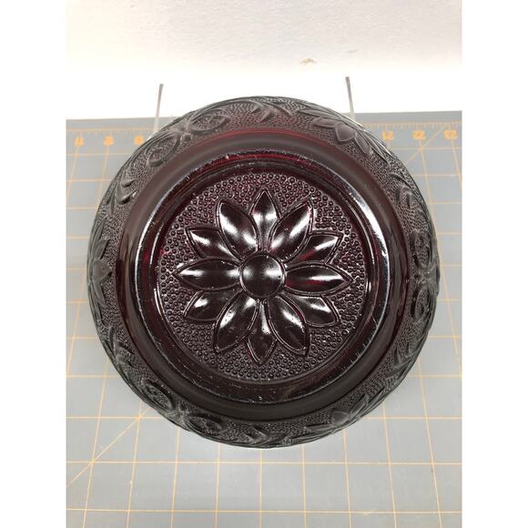 Vintage Anchor Hocking Ruby Red Glass Scalloped Bowl 8 1/4" USA - Picture 2 of 7